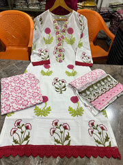 Beautiful Cotton Suit Flower Design