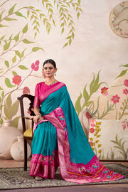 Patola Print Tussar Chex Saree