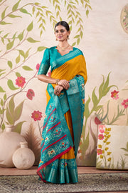 Patola Print Tussar Chex Saree