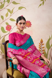 Patola Print Tussar Chex Saree