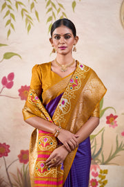 Patola Print Tussar Chex Saree