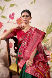 Patola Print Tussar Chex Saree