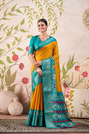 Patola Print Tussar Chex Saree