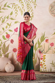 Patola Print Tussar Chex Saree