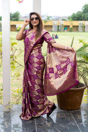 Pure Bandhej Silk Saree