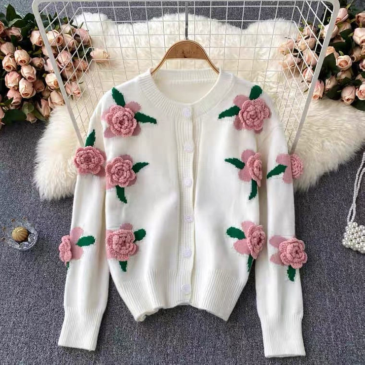 3D Flower Luxury Cardigan