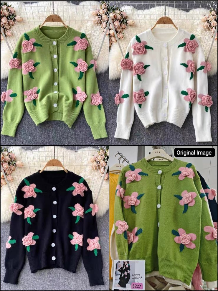 3D Flower Luxury Cardigan