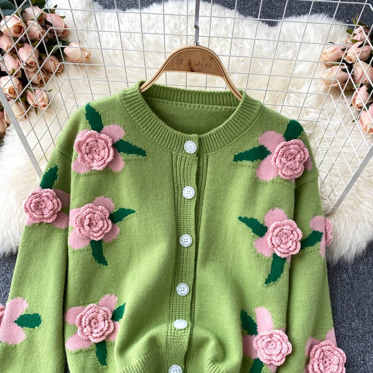 3D Flower Luxury Cardigan