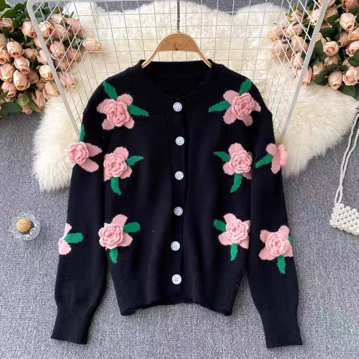 3D Flower Luxury Cardigan