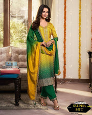 DESIGNER FANCY PURE CHINNON SILK TOP AND PANT WITH DUPATTA