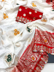 Muslin Viscose Saree with Minakari Floral Weaving