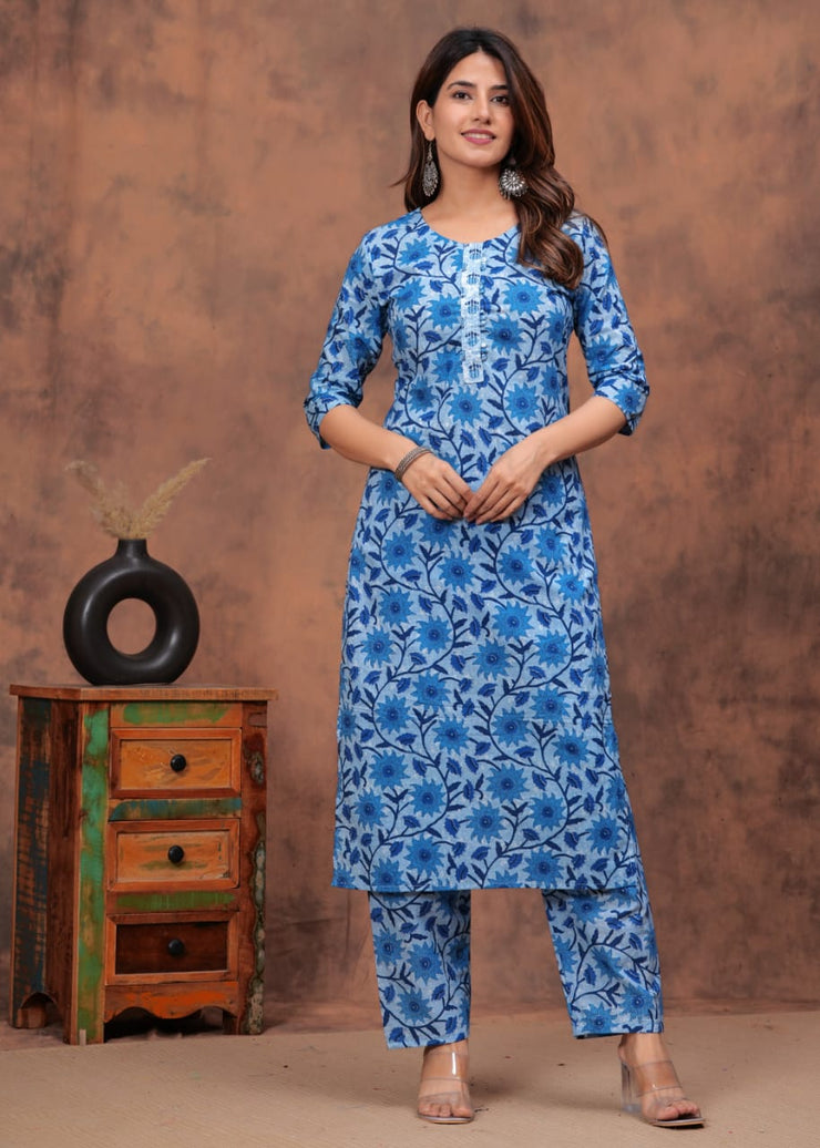 Winter Special Straight Kurti, Pant With Ethnic Jaipuri Jacket (Both Side)