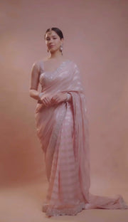 Soft Chiffon Sari With Weaving Zari Line