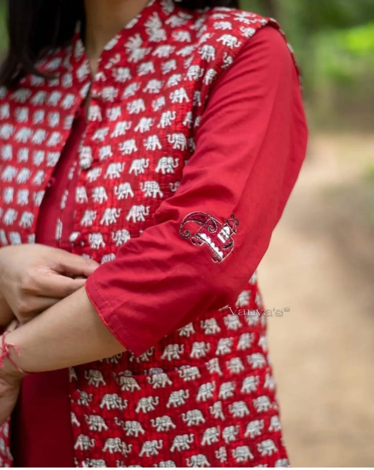 PREMIUM HEAVY Cotton KURTI PANT WITH Jacket