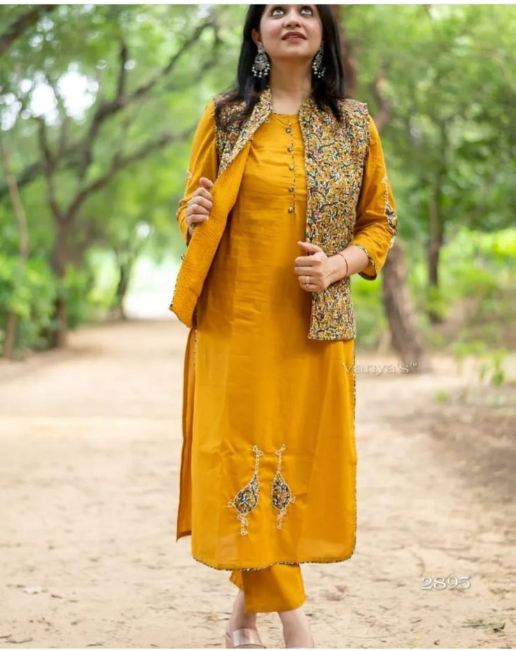 PREMIUM HEAVY Cotton KURTI PANT WITH Jacket