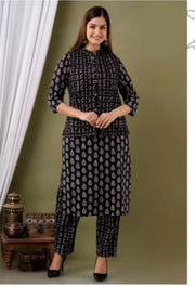 Winter Kurti Pant Set With Reversible Quilted Cotton Jacket