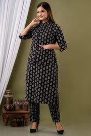 Winter Kurti Pant Set With Reversible Quilted Cotton Jacket