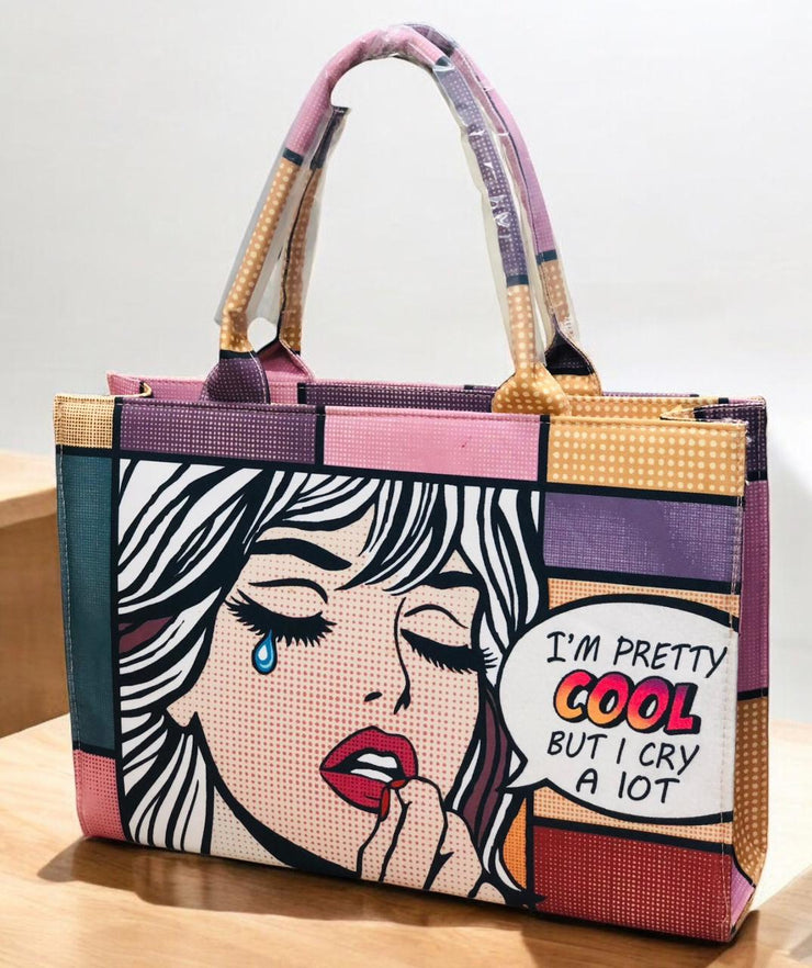 Stylish Funky Doll Print Tote Bag