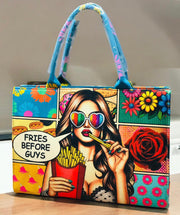 Stylish Funky Doll Print Tote Bag