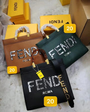 Fendi Roma 35 Sunshine Leather Tote Bag