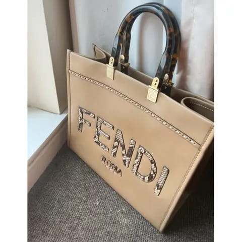 Fendi Roma 35 Sunshine Leather Tote Bag