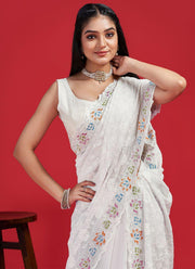 Blooming Georgette With Chikankari