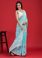 Blooming Georgette With Chikankari