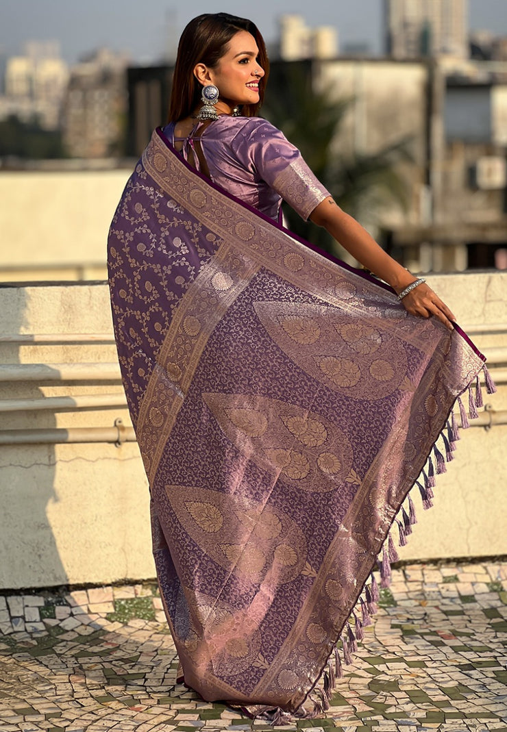 Banarasi Antique Silk Sarees with jaal zari