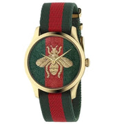 Gucci Quartz Gold and Nylon Casual Watch