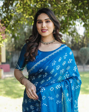 Pure Bandhej Silk Saree