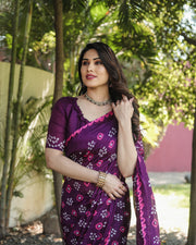 Pure Bandhej Silk Saree