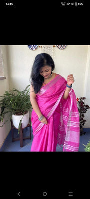 Cotton Linen Salub Sarees from Bihar