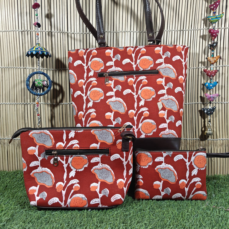 Premium Cotton Printed Bags Combo Set