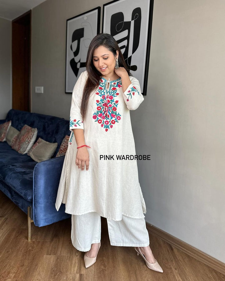 Kurti Plazo Khadi handloom Cotton