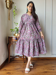 Bagru Hand block Printed One Piece Long Dress