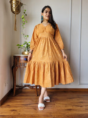 Bagru Hand block Printed One Piece Long Dress