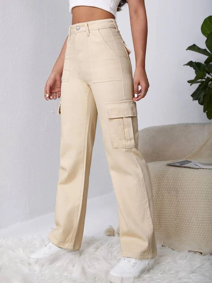 WOMAN CARGO POCKET JEANS