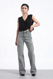 WOMAN CARGO POCKET JEANS