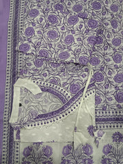 Angrakha Pattern Hand block printed Cotton Suit