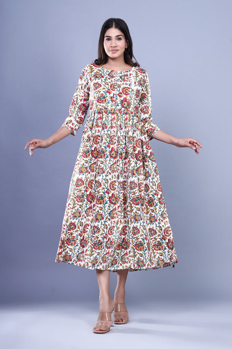 Hand Block Printed Cotton Full Length Kurtis