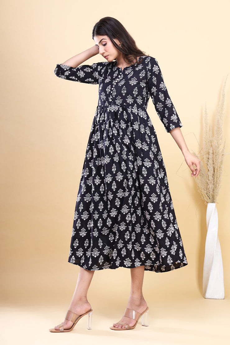 Hand Block Printed Cotton Full Length Kurtis