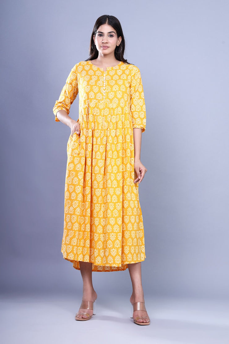 Hand Block Printed Cotton Full Length Kurtis