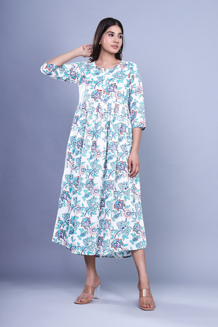 Hand Block Printed Cotton Full Length Kurtis