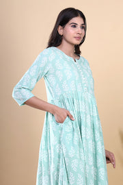 Hand Block Printed Cotton Full Length Kurtis