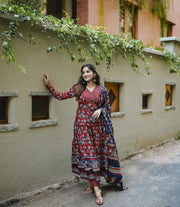 Angrakha style Anarkali Kurta Set