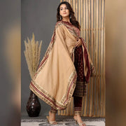 Heavypure Mehroon Straight Nayra Cut Suit Set